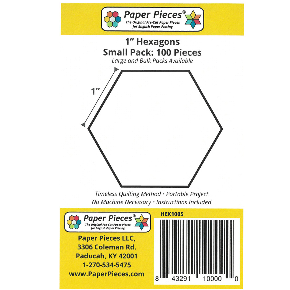1" Hexagons Small Pack - 100 PIECES