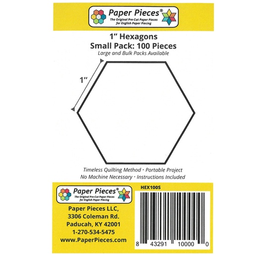 [PRPHEX100] 1" Hexagons Small Pack - 100 PIECES