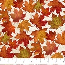 Stonehenge Oh Canada - Large Leaves - BEIGE MULTI