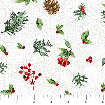 Winter Song - Pine Cone Toss - WHITE