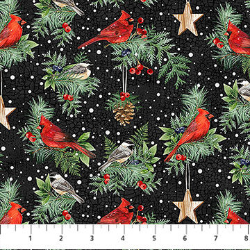 Winter Song - Birds - BLACK/MULTI