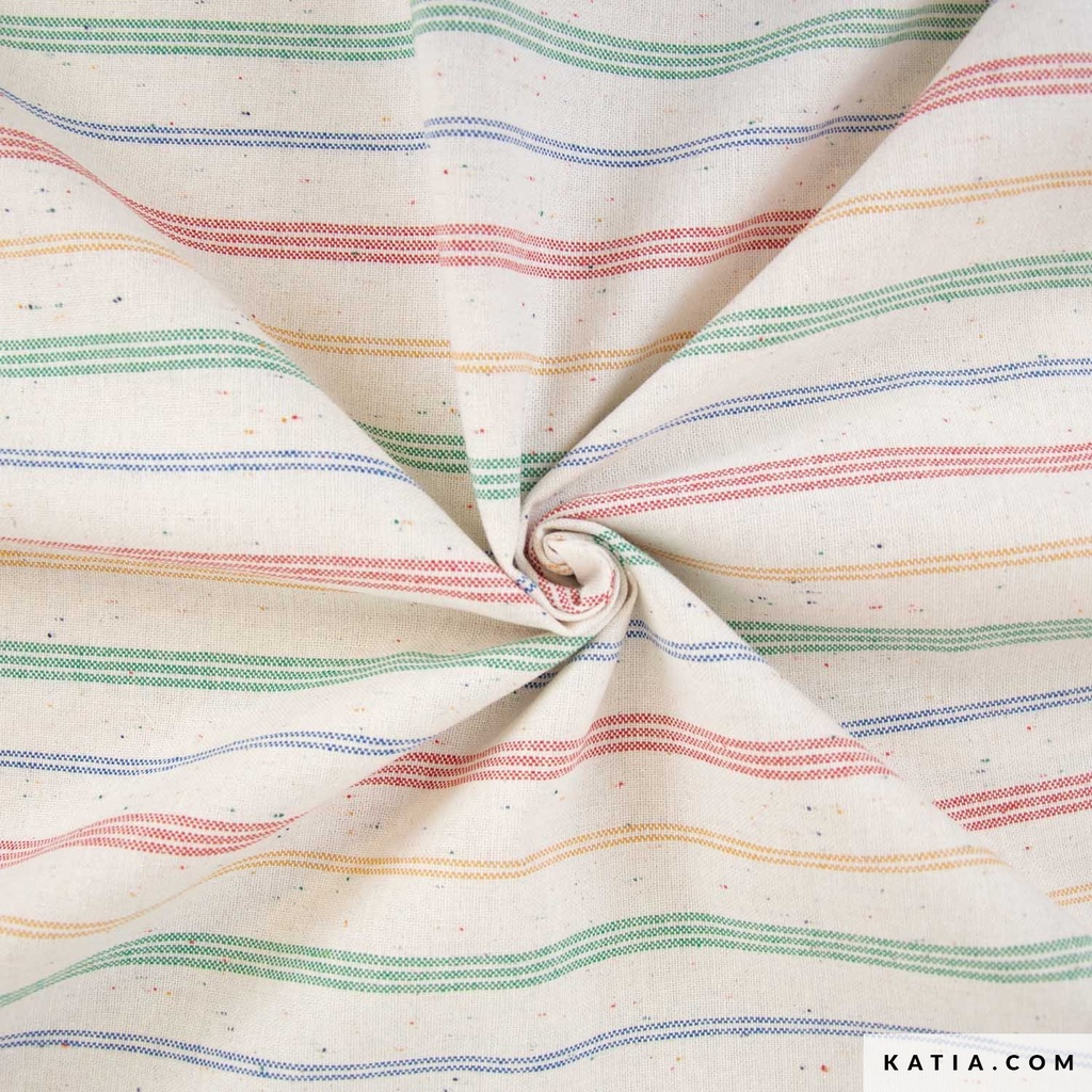 140 cm Canvas Recycled Print - MULTIPLE TWEED STRIPES