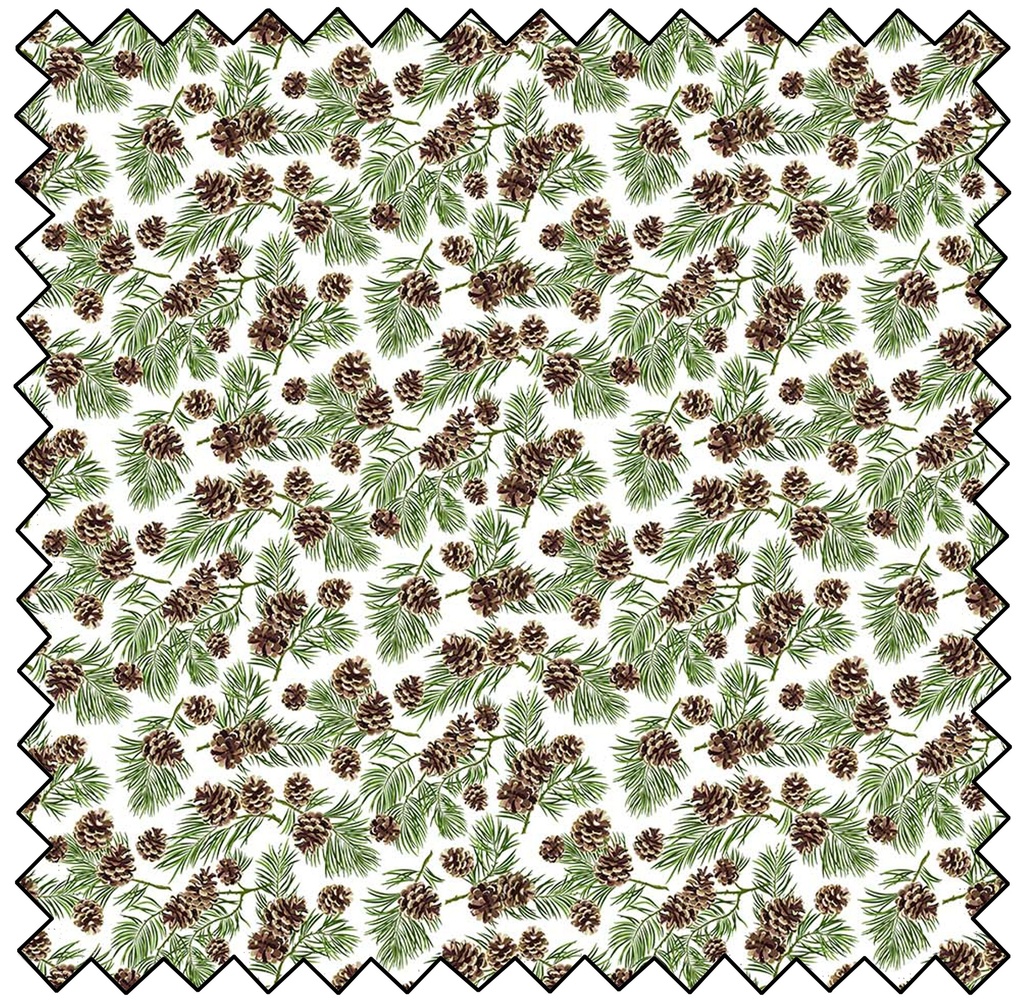 Beary Merry Christmas - Pine Cones - WHITE MULTI - sale