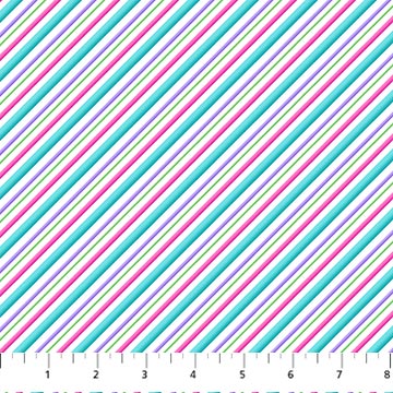 Merry & Bright - Diagonal Stripe - WHITE MULTI