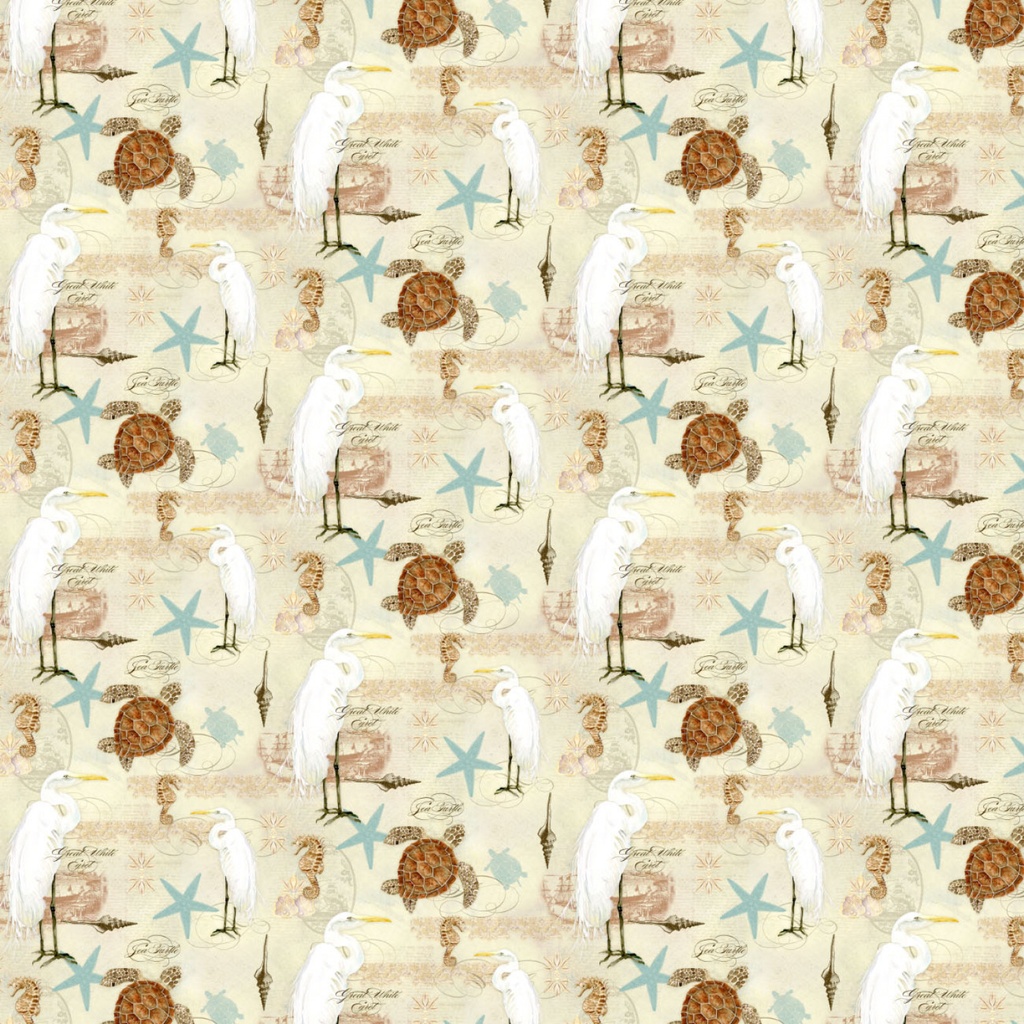 COASTAL WATERWAYS - Collage -Cream - SALE