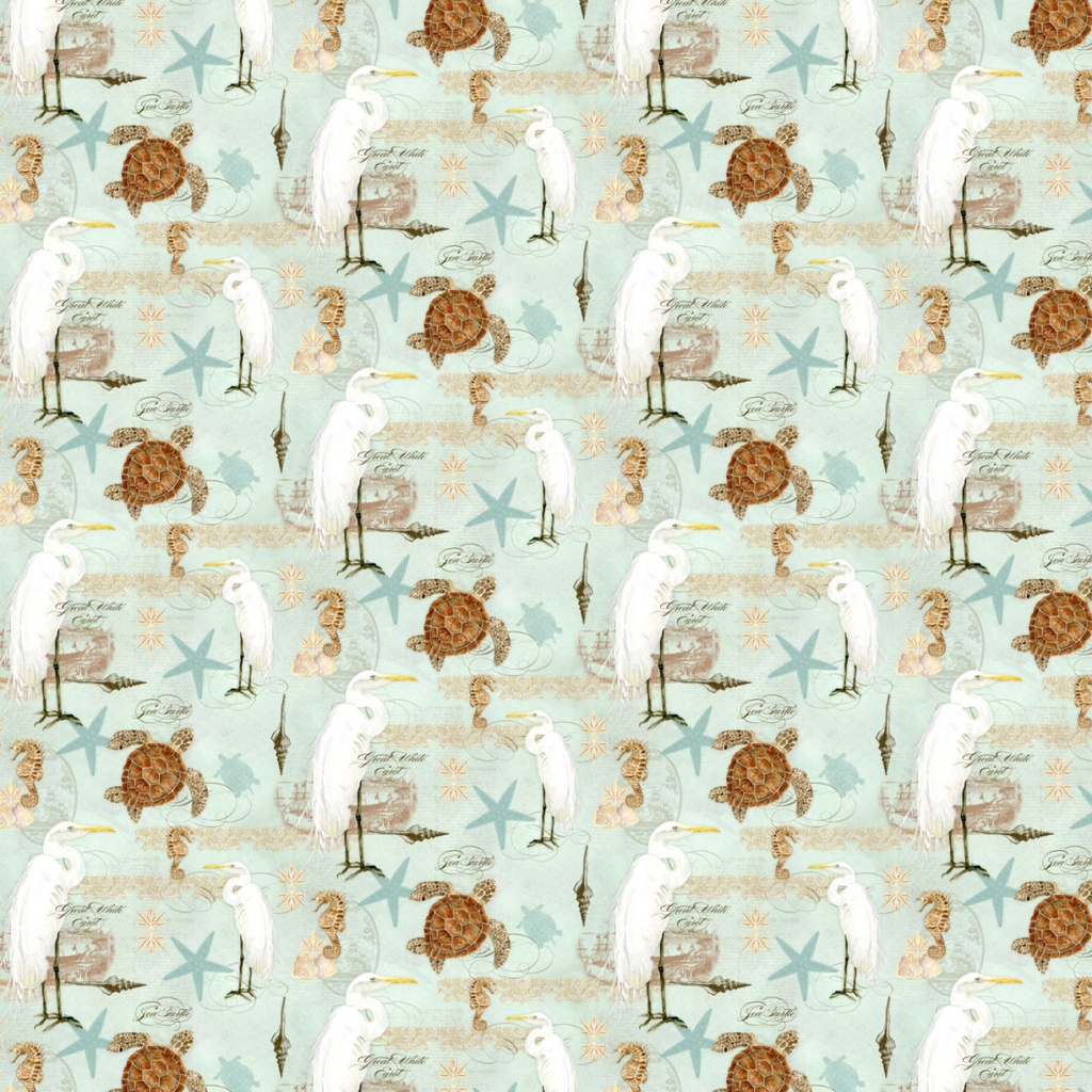 COASTAL WATERWAYS - Collage -Aqua - SALE