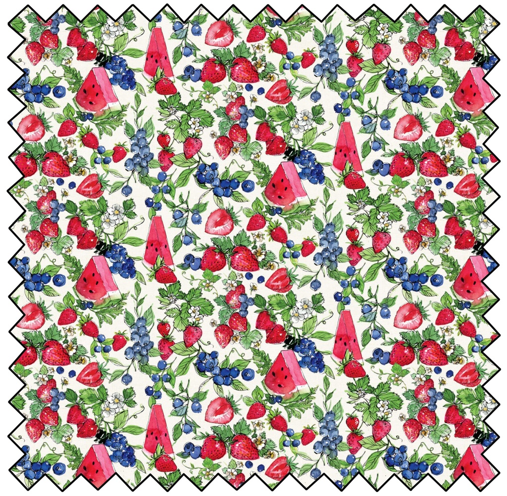 Sweet Summer - Berry Blossoms - WHITE - FINAL SALE