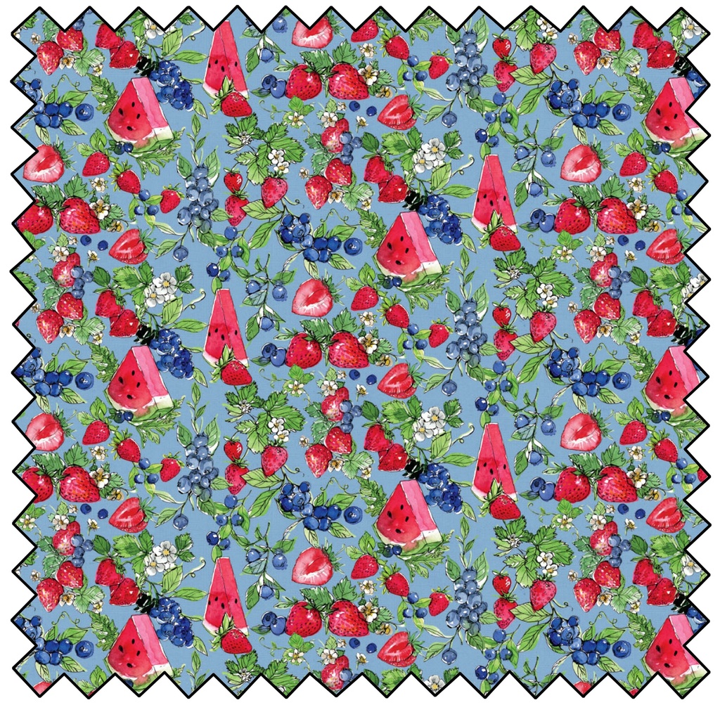 Sweet Summer - Berry Blossoms - BLUE - FINAL SALE