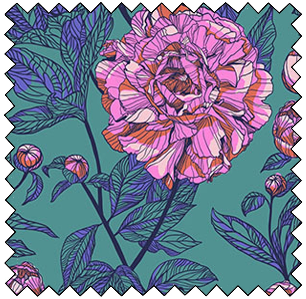 Indelible - PEONY 108" - TEAL