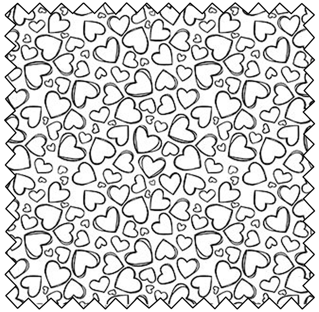 Basically Black & White - Doodle Hearts - POSITIVE