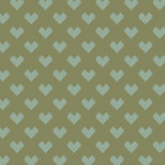 Daisy & Lily - Cross-Stitched Hearts - SAGE