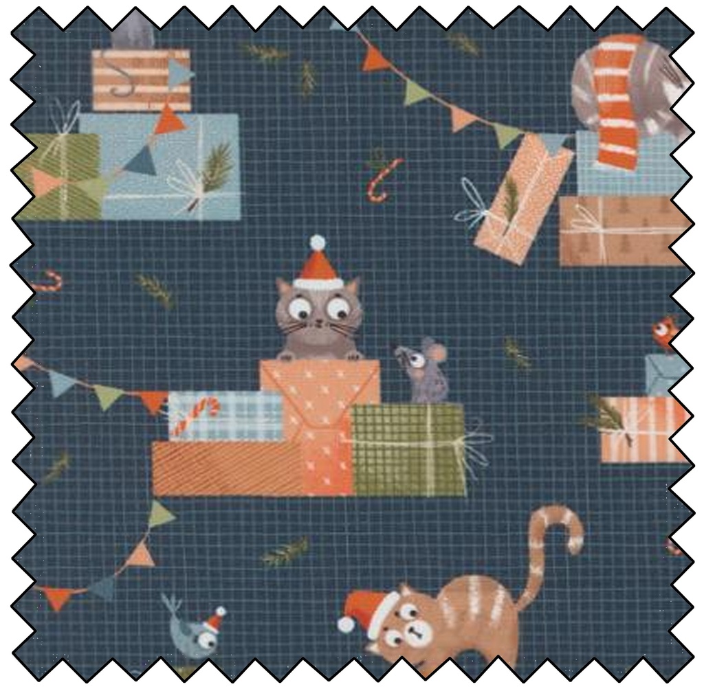 Purrfect Christmas - Cats Novelty - MIDNIGHT- sale