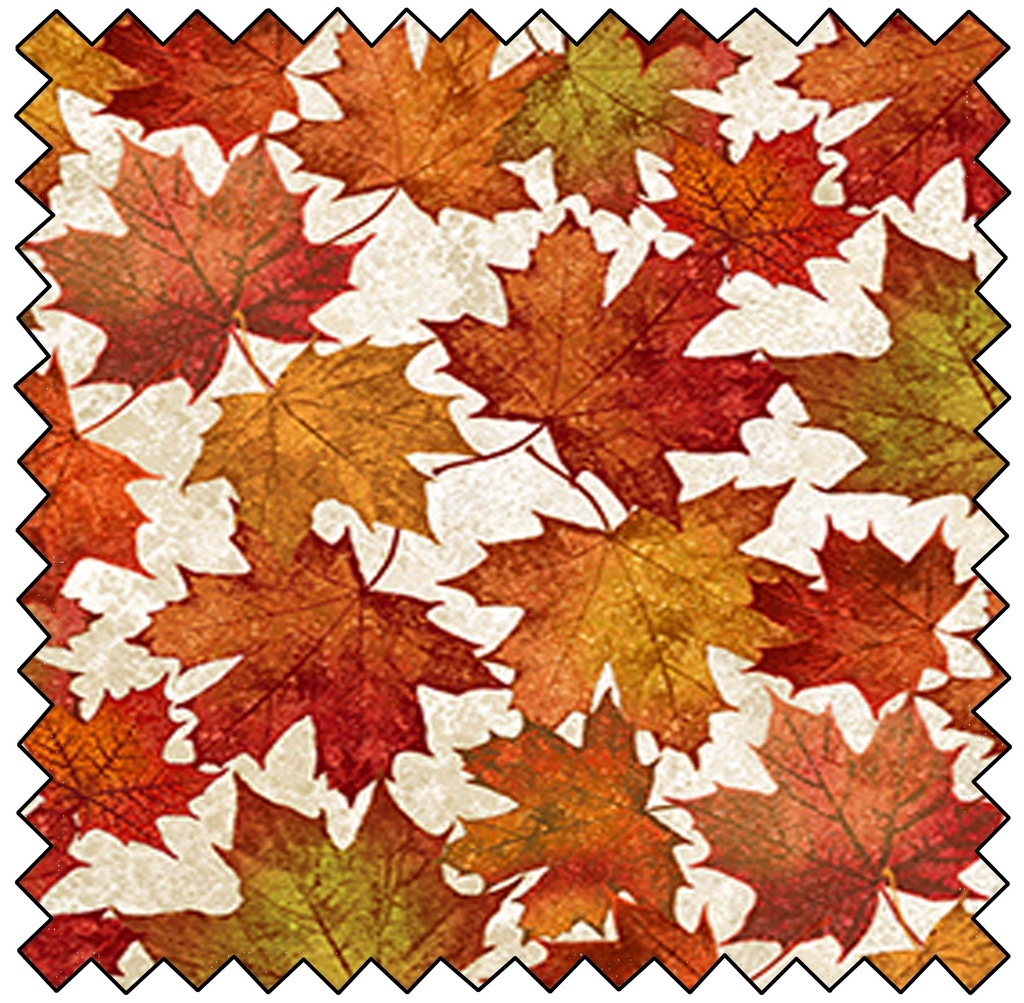 Stonehenge Oh Canada - Large Leaves - BEIGE MULTI