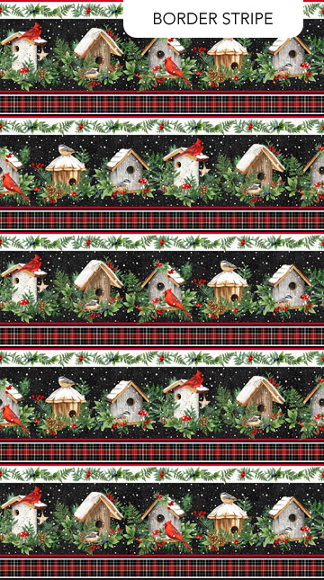 Winter Song - Border Stripe - BLACK/MULTI