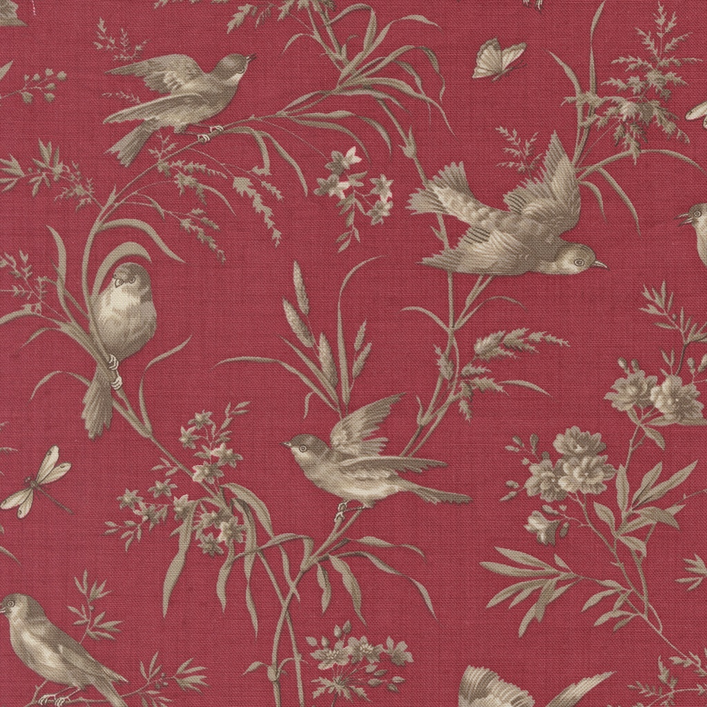 JOIE DE VIVRE - Moineau Florals/Birds - ROUGE