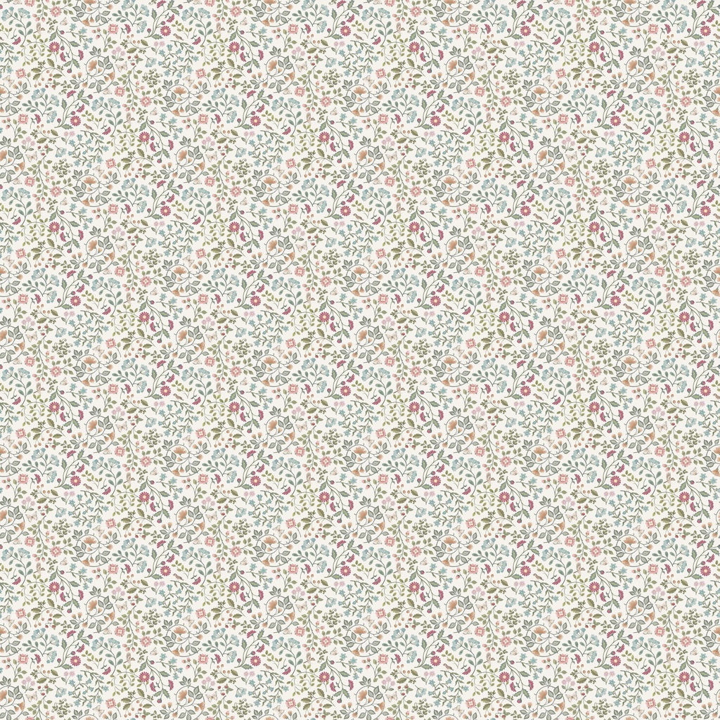 WOODLAND HEART - Mini Floral - CREAM MULTI