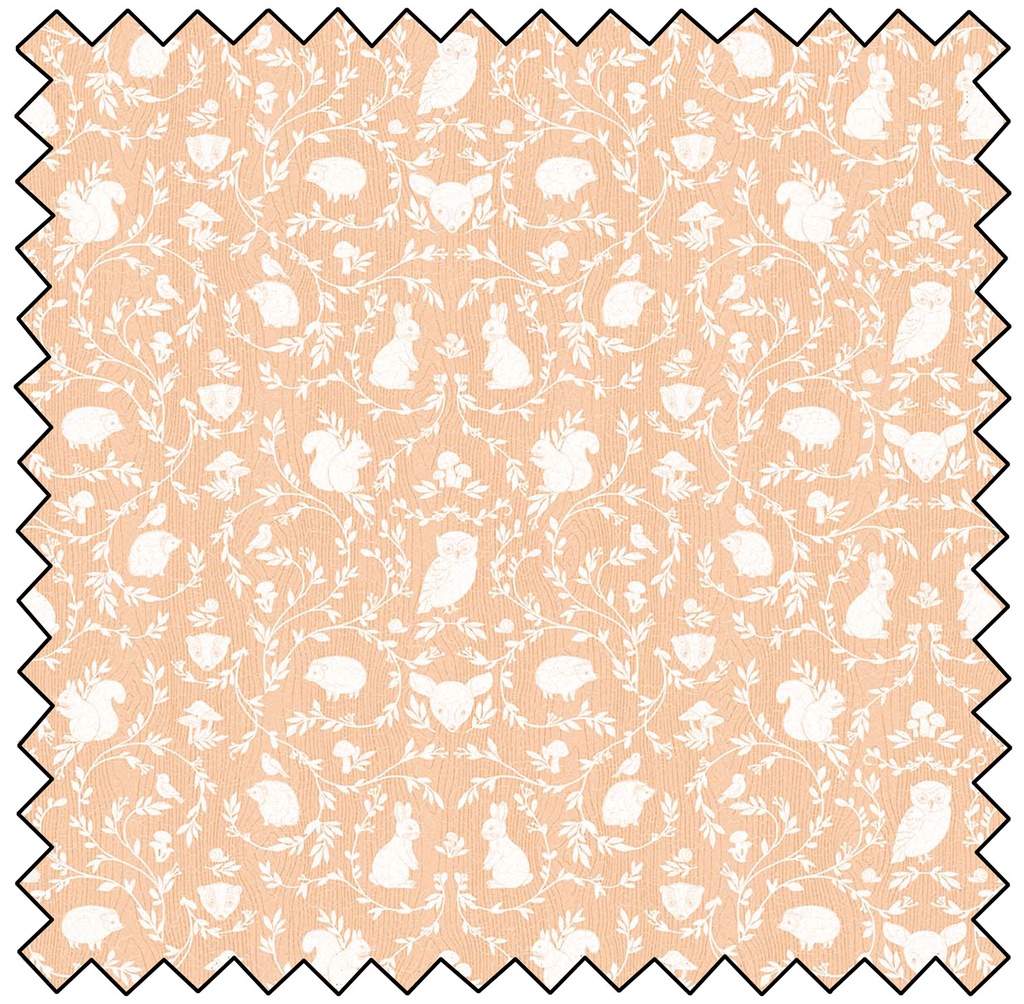 Woodland Adventures - Animal Damask - LIGHT RUST