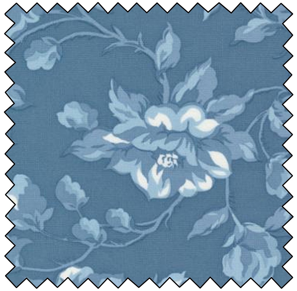 Shoreline - Cottage Large Floral - MEDIUM BLUE