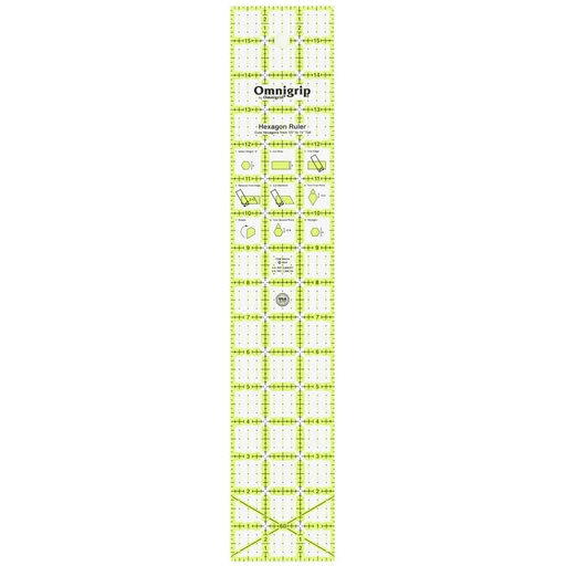 [OMRN316] Omnigrip NEON Hexagon Ruler - 3" x 16"