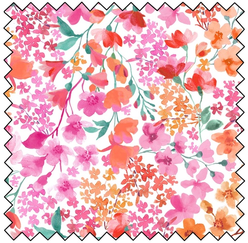 [MASD671-PO] Bloom Bright - Packed Flowers - PINK ORANGE