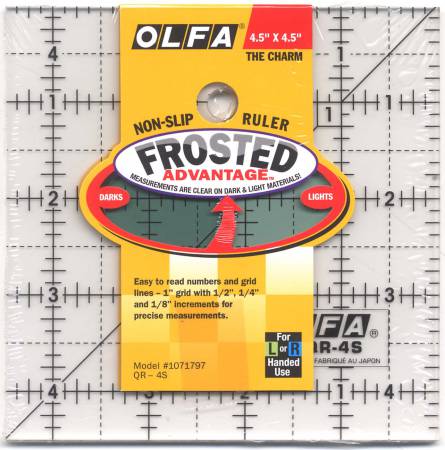 [O1071797] OLFA Frosted Square Ruler - 4.5" x 4.5"