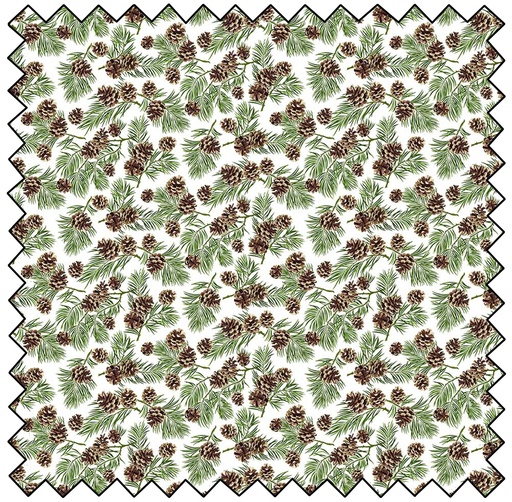 [N27062-10] Beary Merry Christmas - Pine Cones - WHITE MULTI - sale