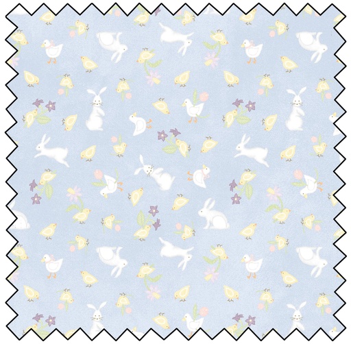 [MASF10563-B] Little Chicks Flannel Bunnies & Chicks - BLUE