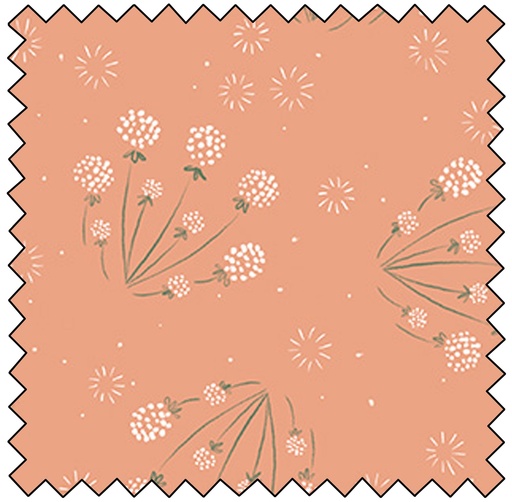 [F90933-58] Golden Hour - Dandelions - CORAL - sale