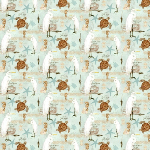 [CF55230602-01] COASTAL WATERWAYS - Collage -Aqua - SALE