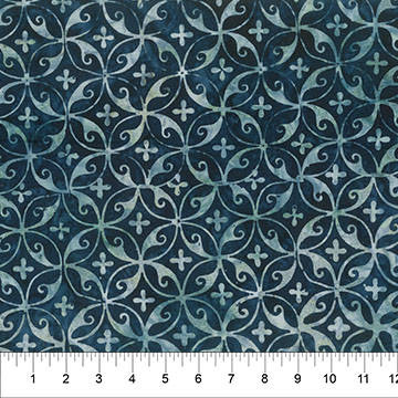 [B83350-49] Tile Fusion Batik - Circle Swirl - Navy