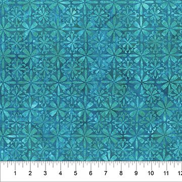 [B83352-45] Tile Fusion Batik - Tile Floral - Cyan