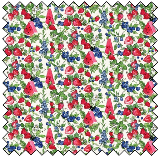 Sweet Summer - Berry Blossoms - WHITE - FINAL SALE