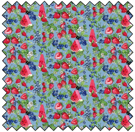 Sweet Summer - Berry Blossoms - BLUE - FINAL SALE
