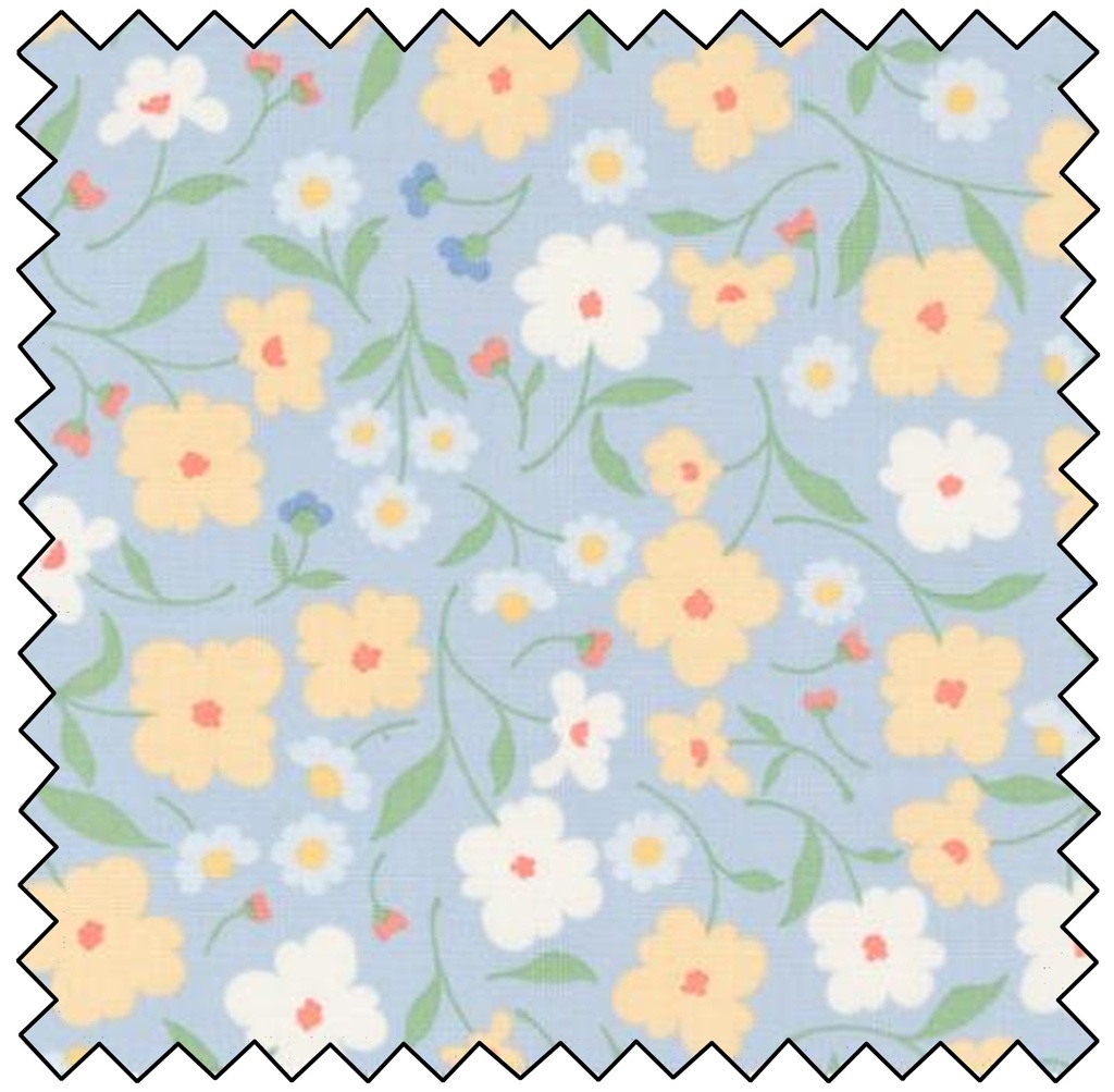 COTTAGE CHARM - Wallpaper Floral- POWDER BLUE