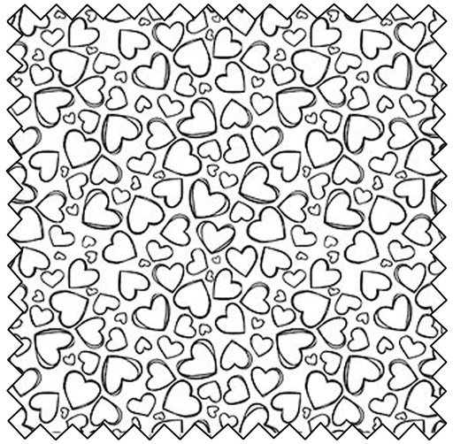 Basically Black & White - Doodle Hearts - POSITIVE