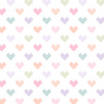 Daisy & Lily - Cross-Stitched Hearts - WHITE