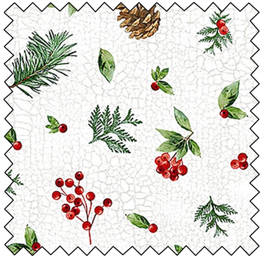 Winter Song - Pine Cone Toss - WHITE