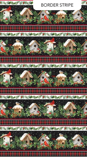 Winter Song - Border Stripe - BLACK/MULTI