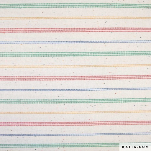 140 cm Canvas Recycled Print - Stripe - MULTIPLE TWEED