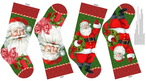Vintage Christmas - Stocking Panel - 24" x 43"