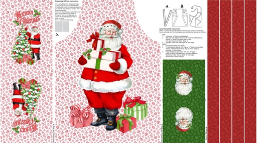 [NC28161-10] Vintage Christmas - Kid's Apron Panel - 24" x 43" SALE