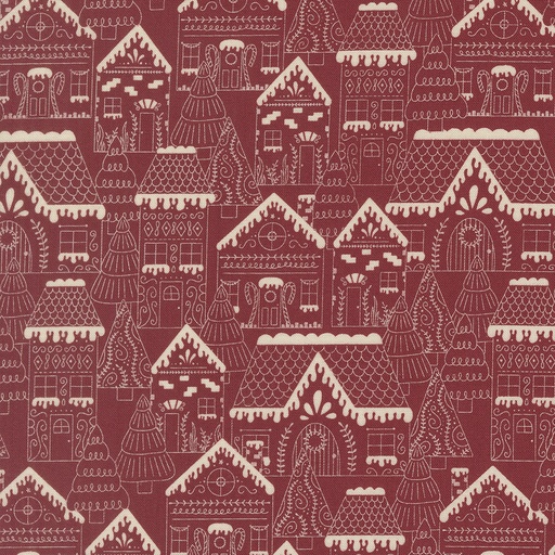 [M26150-18] GINGERBREAD LANE - Landscape - CRANBERRY