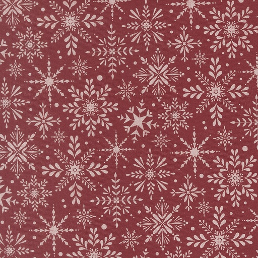 [M26153-18] GINGERBREAD LANE - Blizzard Christmas Snowflake - CRANBERRY