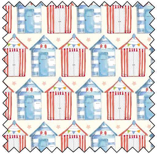 [MBF3760-05] Sundaes by the Sea - Beach Huts - MULTI