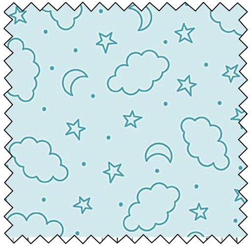 Night Owl Flannel Sky Doodles - AQUA